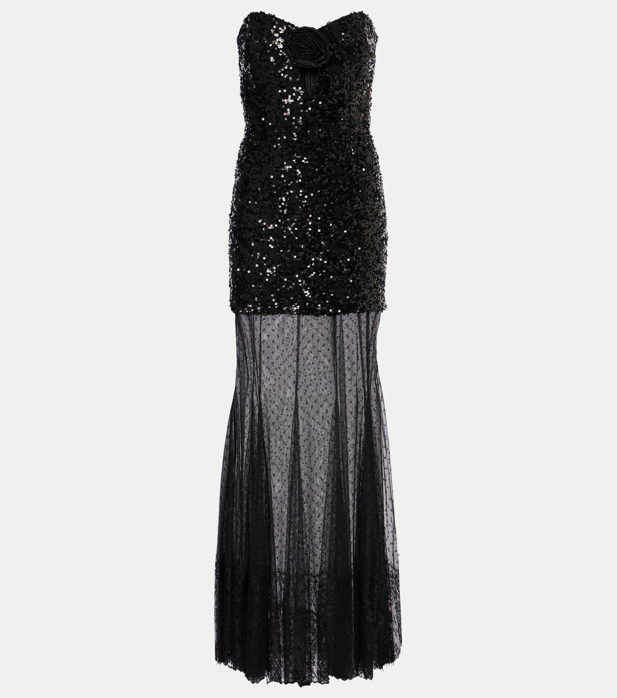 新作【Rebecca Vallance】Diana sequined mesh-trimmed gown Rebecca Vallance Diana sequined mesh-trimmed gown Rebecca