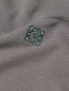 LOEWE - Logo-Embroidered Cotton-Jersey Zip-Up Hoodie - Gray