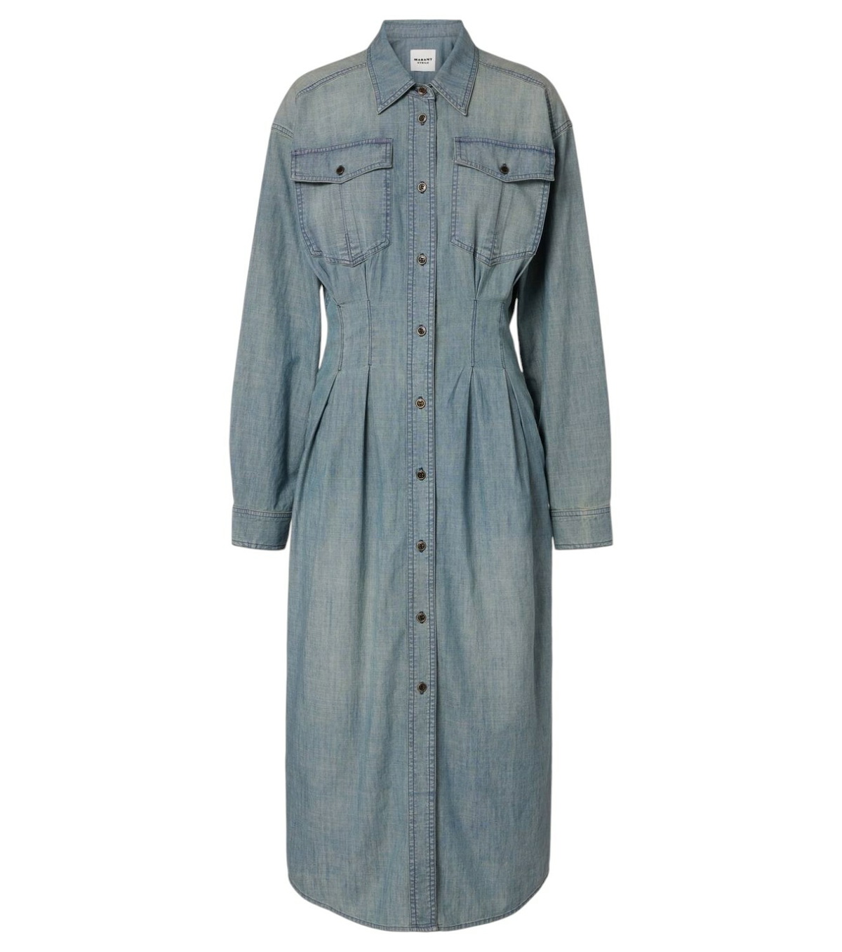 ☆MARANT ETOILE☆ スモックディテールロングドレス・Dalida♪ Dalida Dress in Black/Ochre