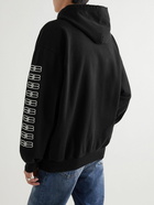 Balenciaga - Logo-Embroidered Cotton-Jersey Hoodie - Black