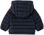 Moncler Enfant Baby Navy Stripe Down Jacket