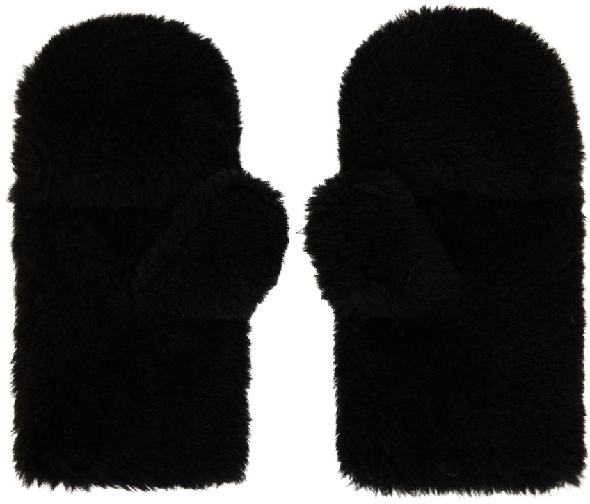 Yves Salomon - Meteo Black Shearling Mittens