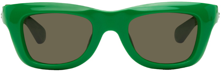 Photo: Bottega Veneta Green Square Sunglasses