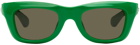 Bottega Veneta Green Square Sunglasses