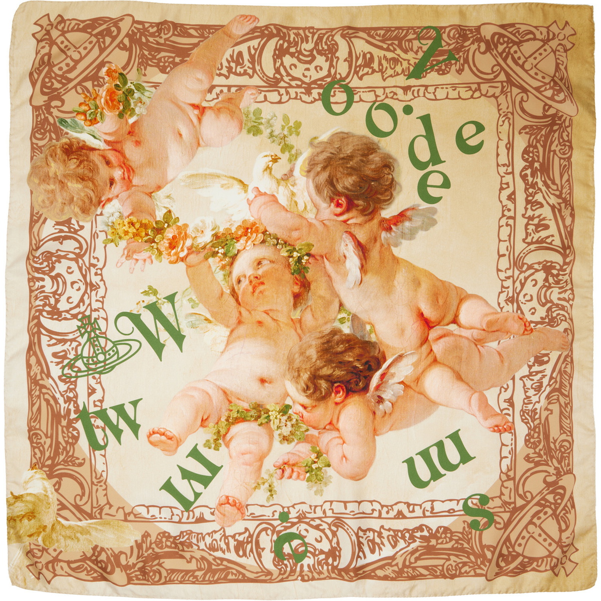 Vivienne Westwood Yellow Spring Cherub Square Scarf