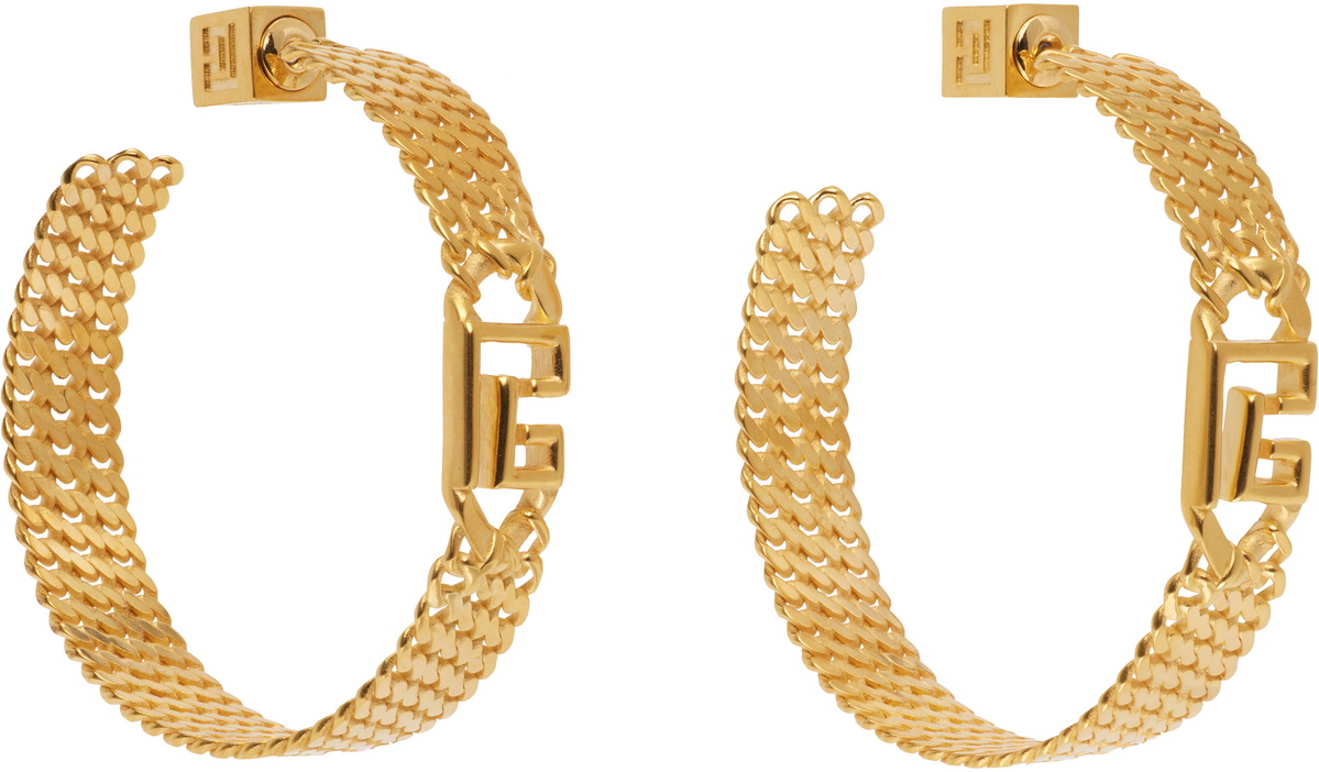 Balmain Sync 'PB' Brass Hoop Earrrings