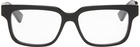 Bottega Veneta Black Soft Recycled Acetate Square Glasses