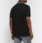 Dolce & Gabbana - Logo-Appliquéd Cotton-Piqué Polo Shirt - Black