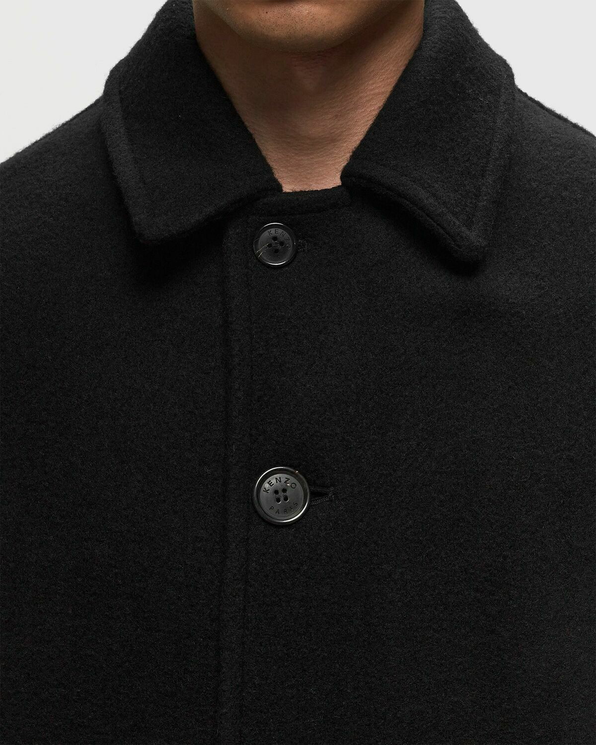 Kenzo Classic Mid Coat Black - Mens - Coats Kenzo