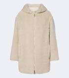 Max Mara Hooded alpaca, wool, and silk zip-up coat