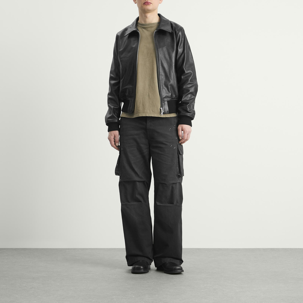 Our Legacy Men's Pharos Leather Bomber Jacket in Black Our Legacy Our Legacy Men's Pharos Leather Bomber Jacket in Black Our Legacy