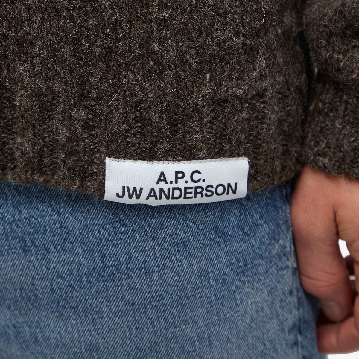 A.P.C. Men's x JW Anderson Ange Reversible Crew Knit in Dark A.P.C. Men's x JW Anderson Ange Reversible Crew Knit in Dark