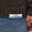 A.P.C. Men's x JW Anderson Ange Reversible Crew Knit in Dark Brown
