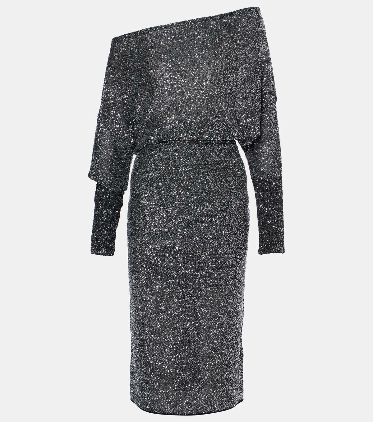 max mara sequin dress Sequin-embroidered dress, powder