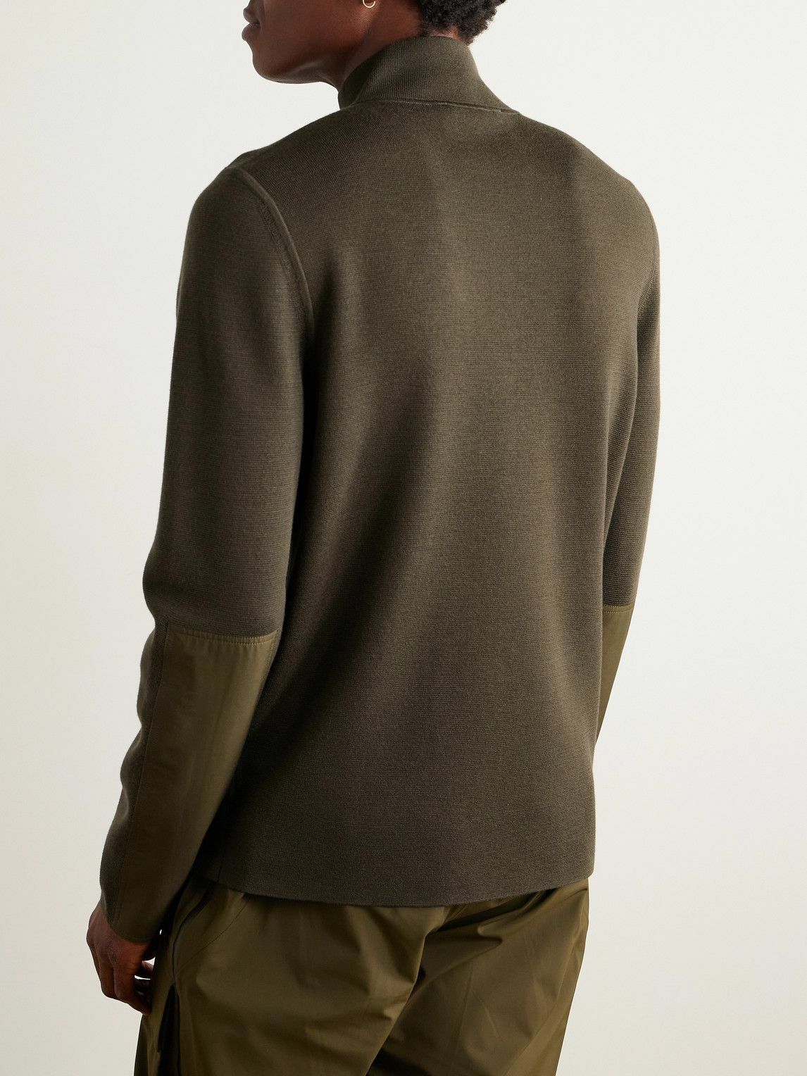 Aztech Mountain - Matterhorn Shell-Trimmed Wool Half-Zip Sweater - Green