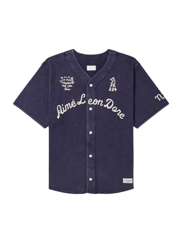 Photo: Aimé Leon Dore - Logo-Embroidered Cotton Shirt - Blue