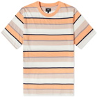 Edwin Men's Quarter Stripe T-Shirt in Cantaloupe Stripe