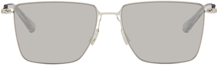 Photo: Bottega Veneta Silver Square Sunglasses