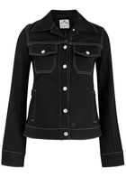 Courrèges Stretch-denim Jacket Black And White