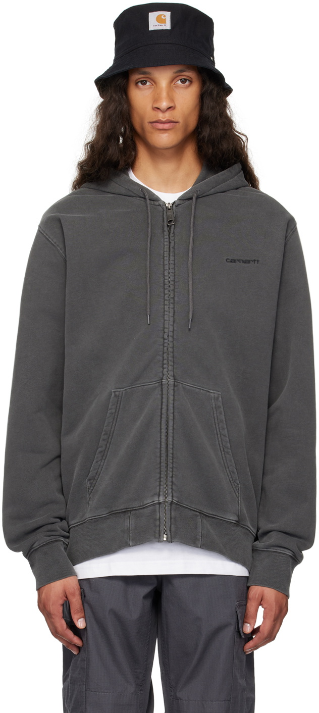 スウェット・トレーナー Carhartt Hooded Duster Script Jacket (50191) Carhartt WIP - Hooded Eldon Black - Zipper | Impericon