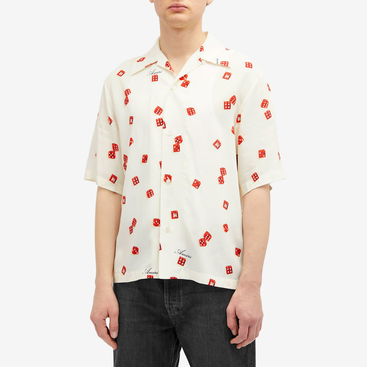 AMIRI Men's Dice Bowling Shirt in Alabaster