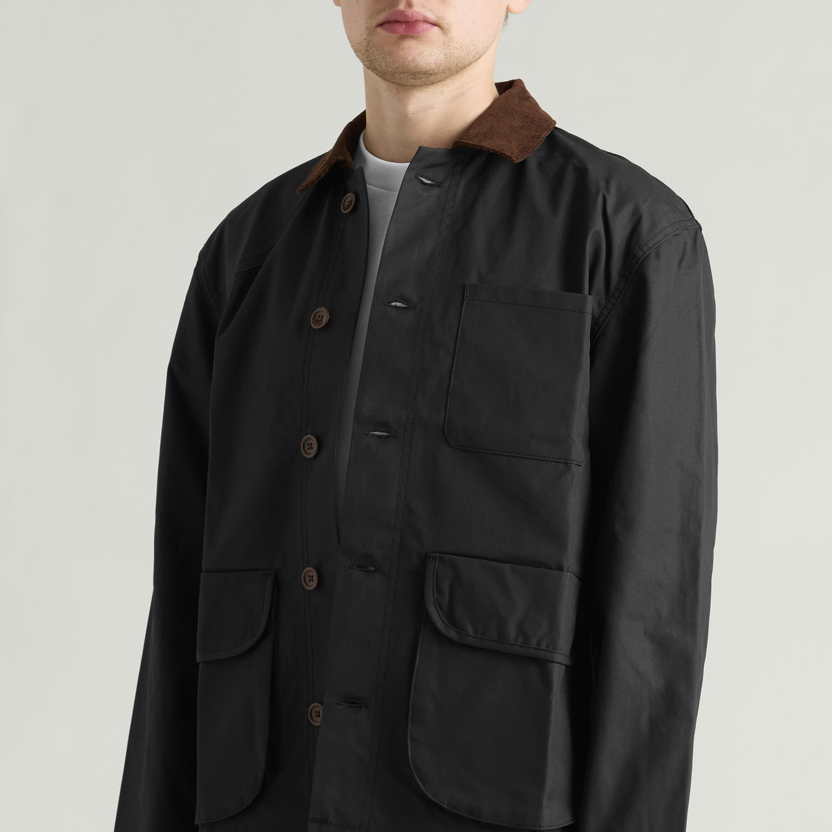 Service Works Men's Waxed Barn Coat in Black