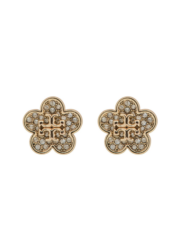 Photo: Tory Burch Kira Floral Pavé 18kt Gold-plated Stud Earrings - One Size