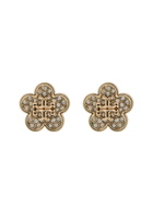 Tory Burch Kira Floral Pavé 18kt Gold-plated Stud Earrings - One Size