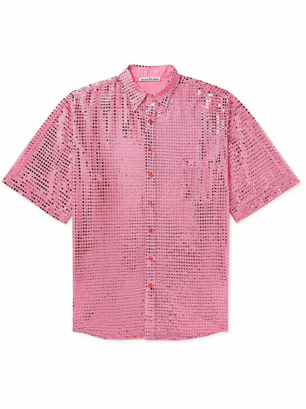 Photo: Acne Studios - Sandros Sequin-Embellished Voile Shirt - Pink