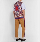 Gucci - Camp-Collar Logo-Print Silk-Twill and Cotton Shirt - Blue
