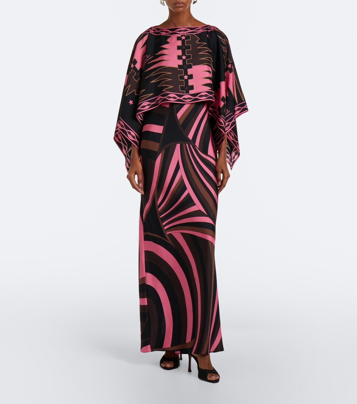 Pucci Iride caped silk twill gown