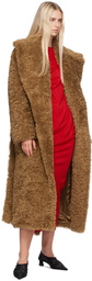 Stella McCartney Tan Belted Plush Teddy Faux-Shearling Coat