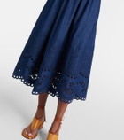 Zimmermann Mahon broderie anglaise denim midi dress