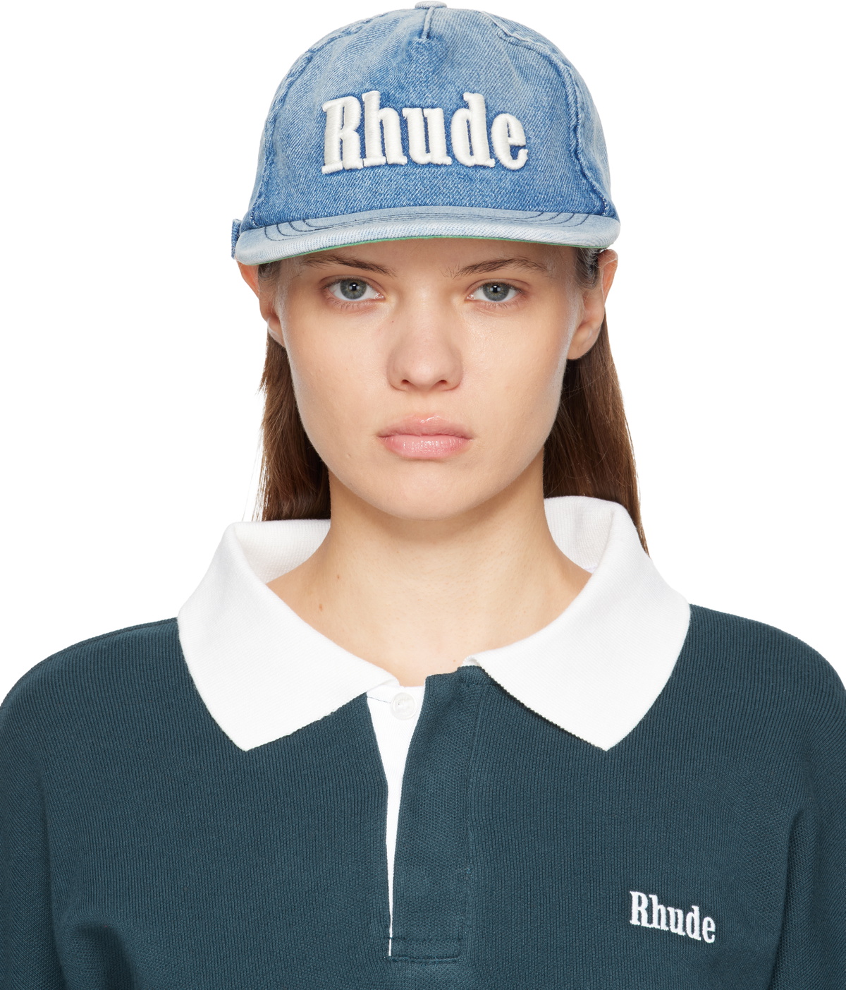 Rhude Blue 'Rhude' Logo Denim Cap