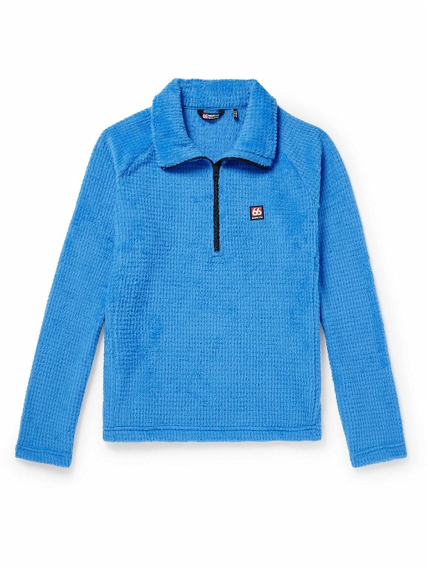 Photo: 66 North - Hrannar Logo-Appliquéd Waffle-Knit Polartec® Alpha® Half-Zip Sweatshirt - Blue