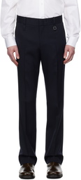 WOOYOUNGMI Navy Slim Straight Trousers