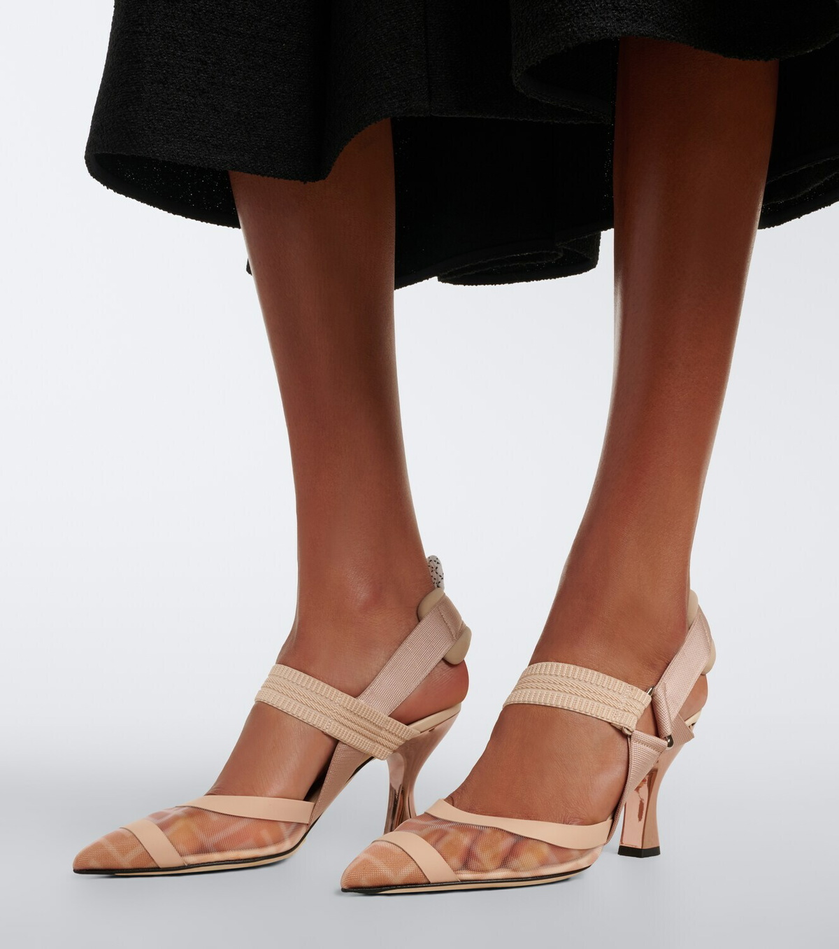 Fendi Colibrì mesh slingback pumps