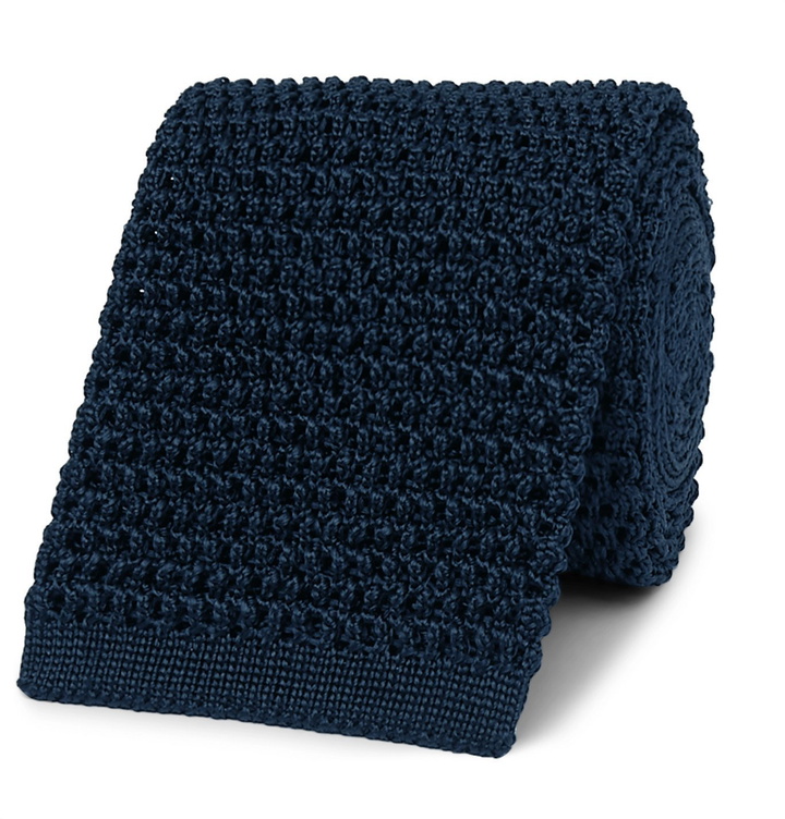 Photo: TOM FORD - 7.5cm Knitted Silk Tie - Blue