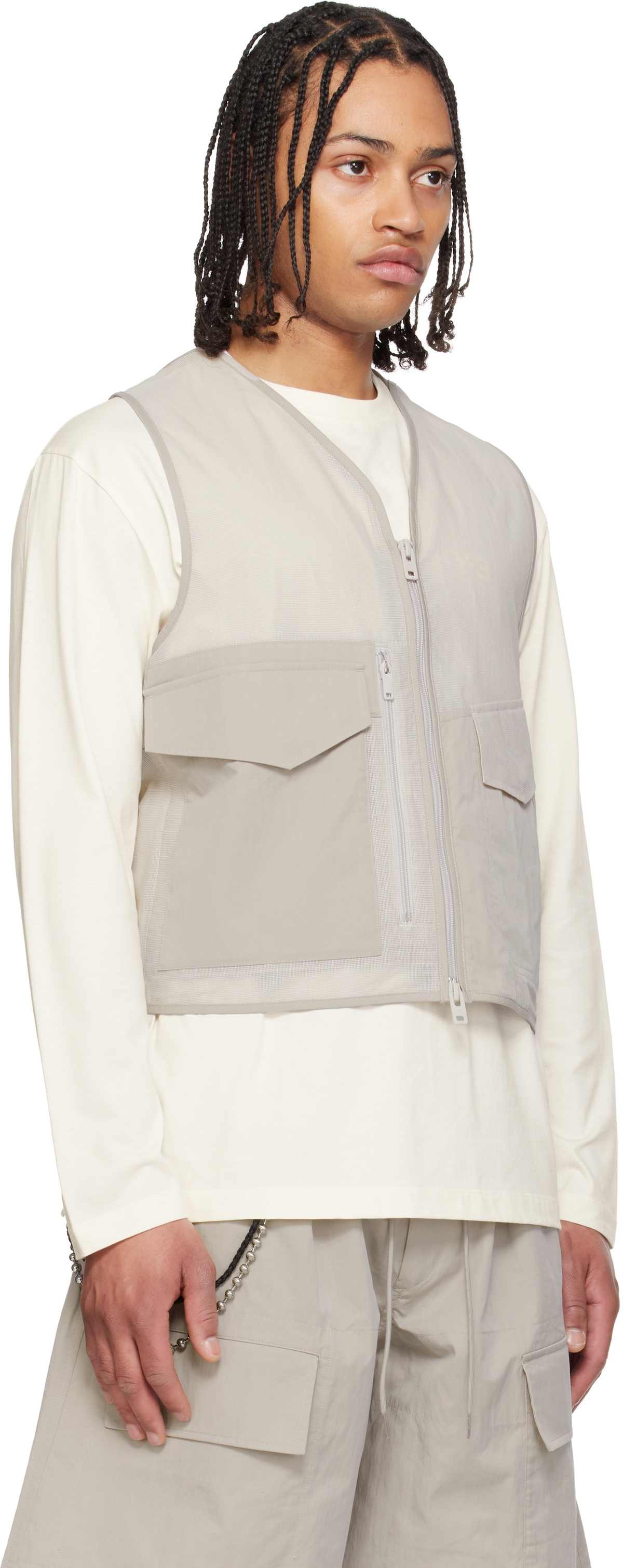 Y-3 Taupe Tactical Utility Vest