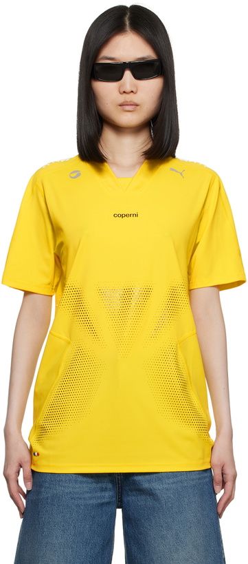 Photo: Coperni Yellow PUMA Edition Football Jersey T-Shirt