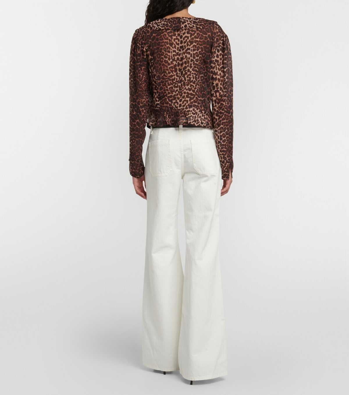 Rixo Neelu leopard-print crêpe blouse