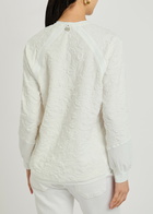 High Radiate Floral-embossed Stretch-jersey top White