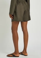 Rohe Woven-trim Satin Shorts Dark Green