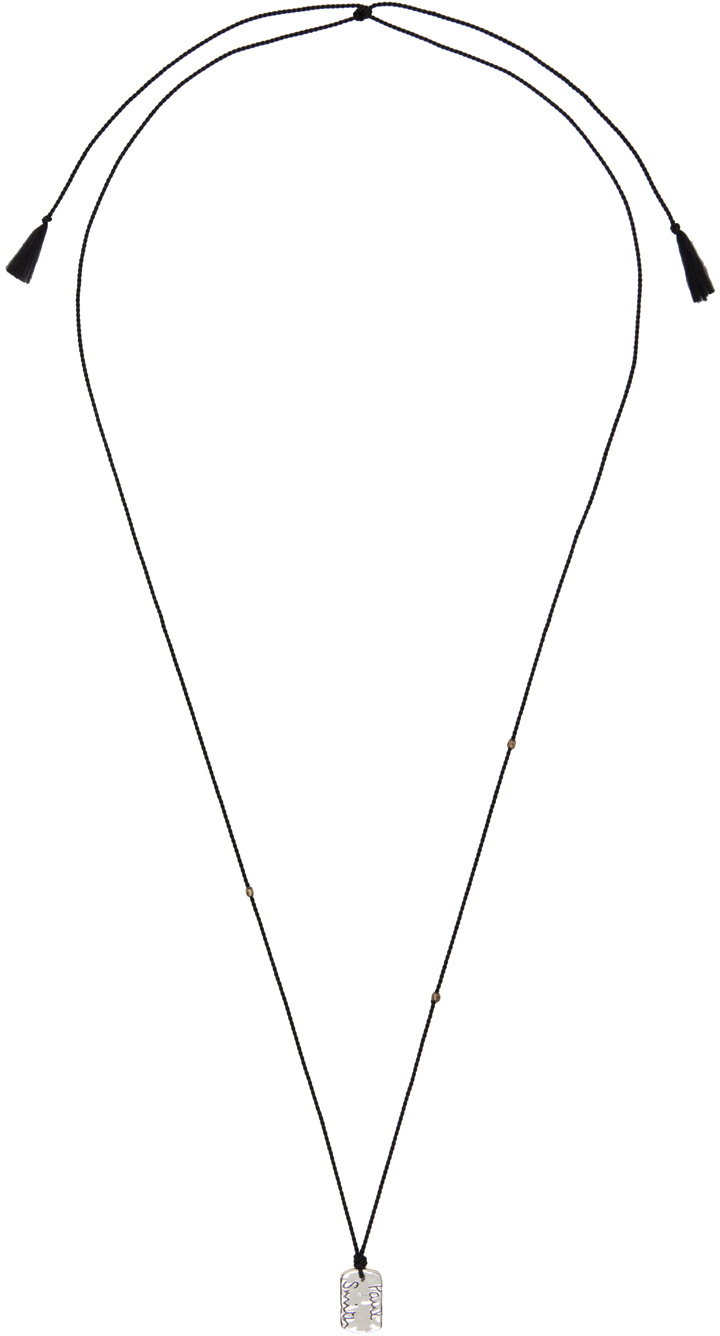 Paul Smith Black Logo Pendant Necklace