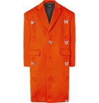 Raf Simons - Embellished Virgin Wool and Cashmere-Blend Overcoat - Orange