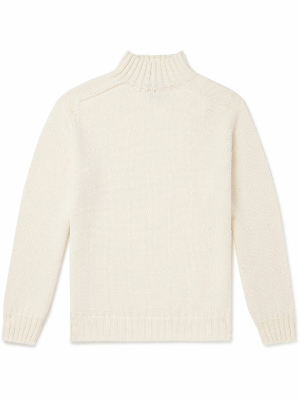 Photo: De Bonne Facture - Countryside Wool Rollneck Sweater - White