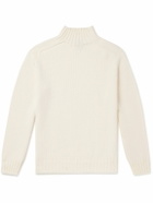 De Bonne Facture - Countryside Wool Rollneck Sweater - White