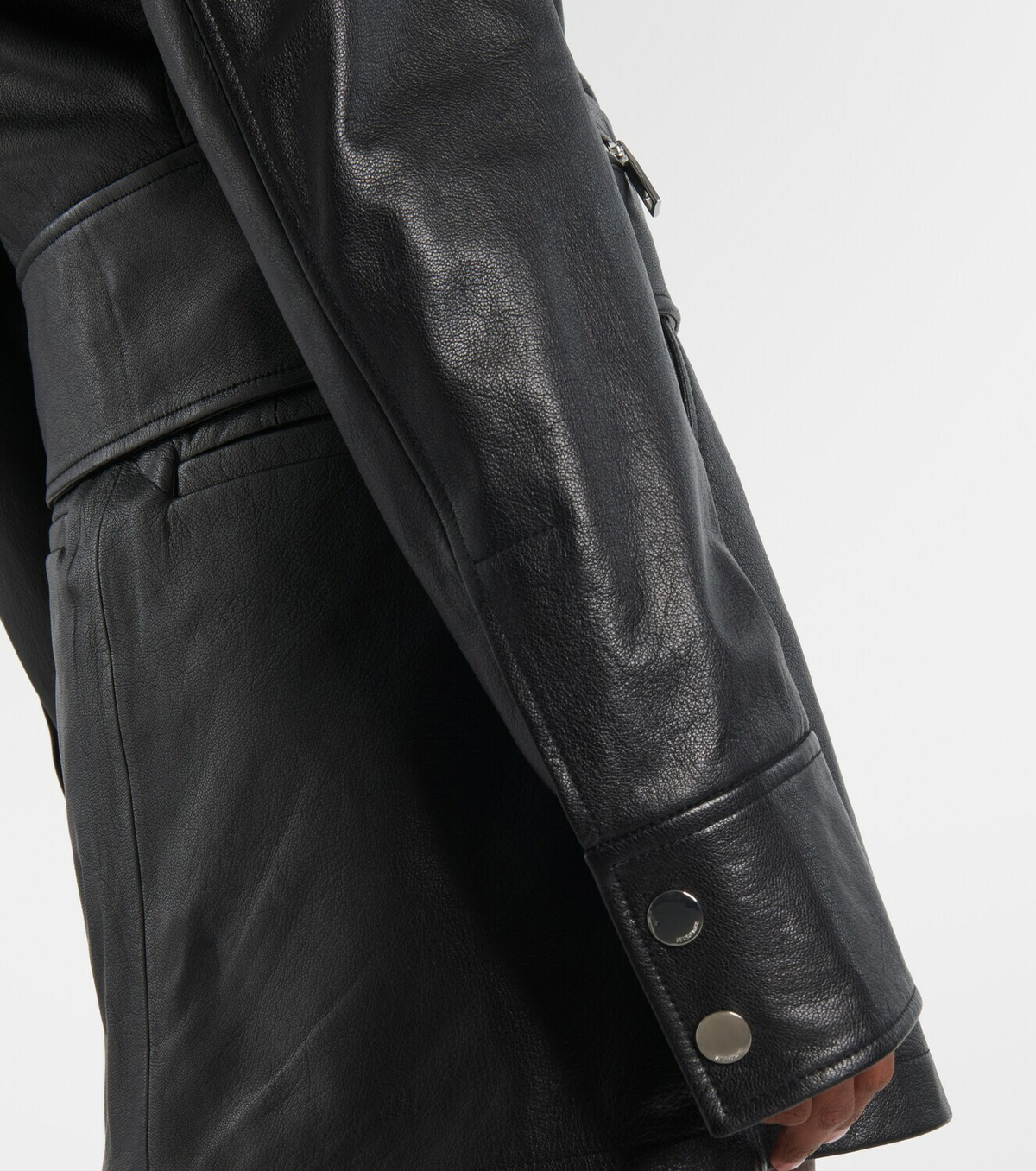 Sportmax Toscana shearling-trimmed leather jacket
