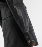 Sportmax Toscana shearling-trimmed leather jacket