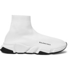 Balenciaga - Speed Sock Stretch-Knit Slip-On Sneakers - Men - White